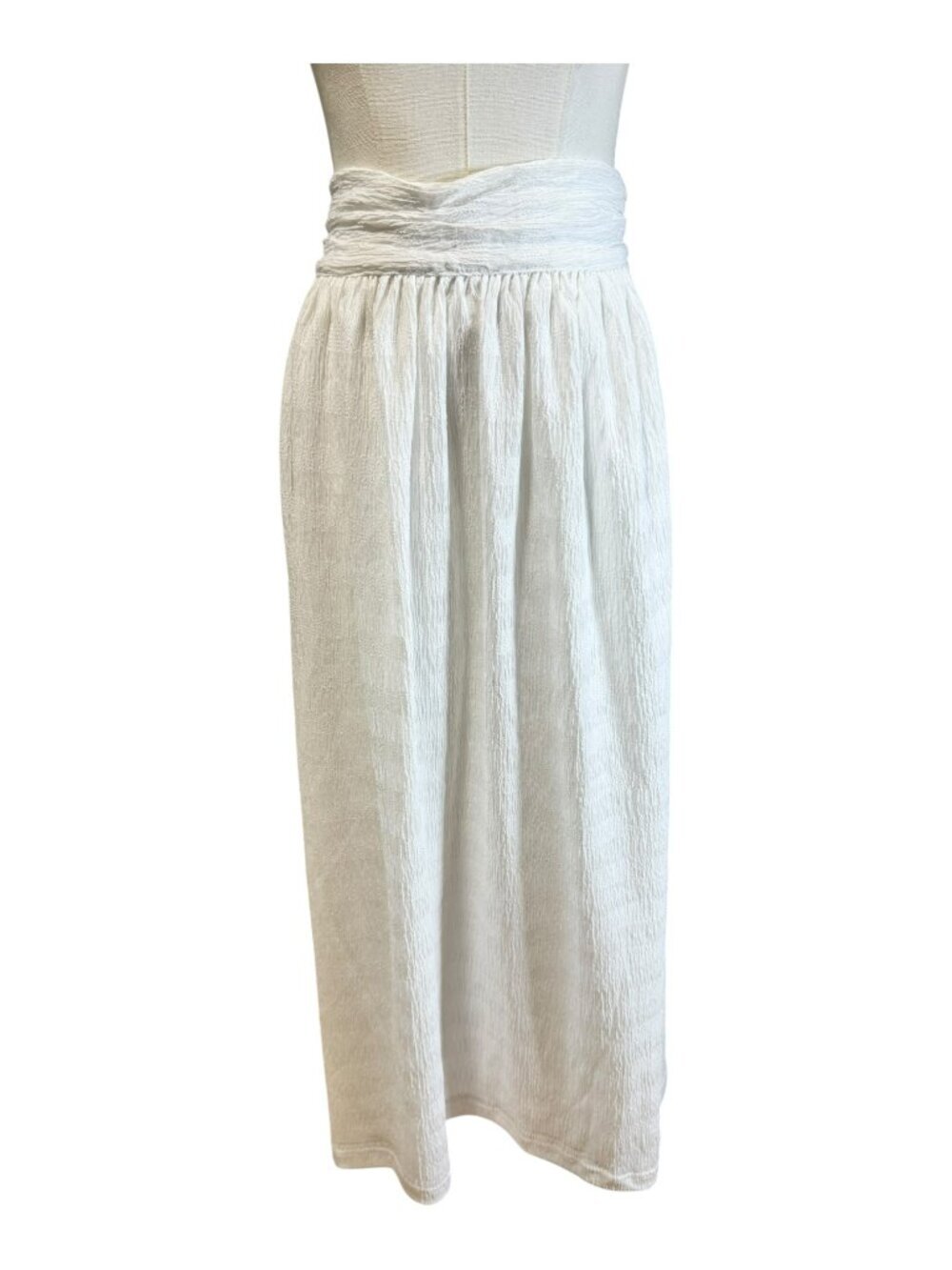 NWT Walter Baker White Crinkle Gauze Midii Skirt Size 10